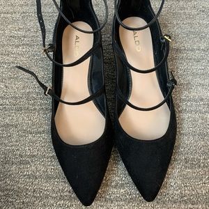 Never worn black strappy flats! Size 7.5